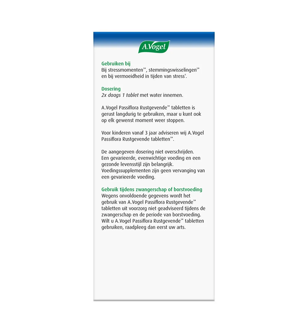 A.Vogel Passiflora rustgevende tabl. stemmingswisselingen (30 tabletten) - image 2