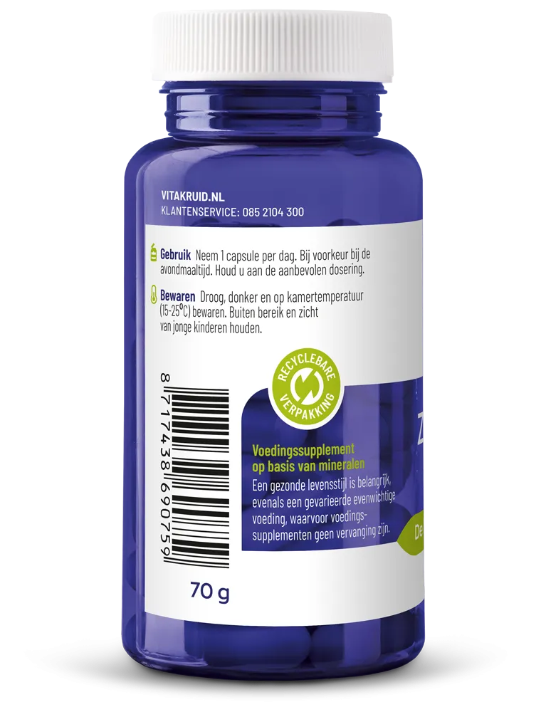 Vitakruid Zink Methionine & Koper Gluconaat (90 vega capsules)