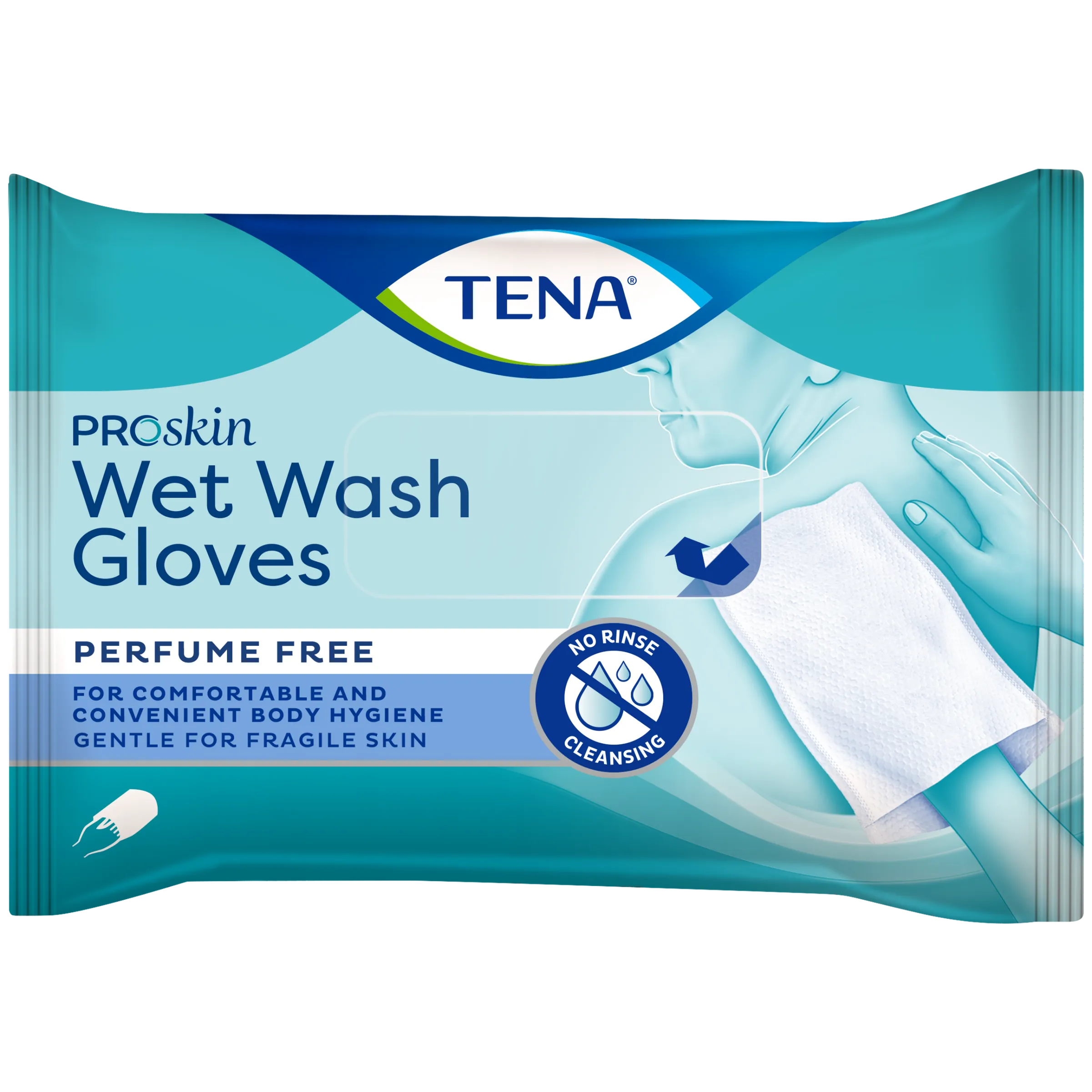 Tena Wet gloves cleans & care lotion no perfume (5 stuks)