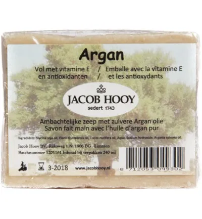 Jacob Hooy Argan Zeep Niet Vloeibaar (240 ml)