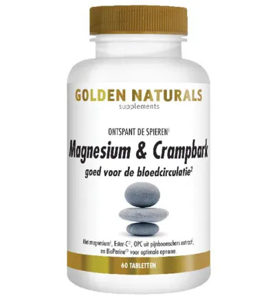 Golden Naturals Magnesium & crampbark (60 tabletten)
