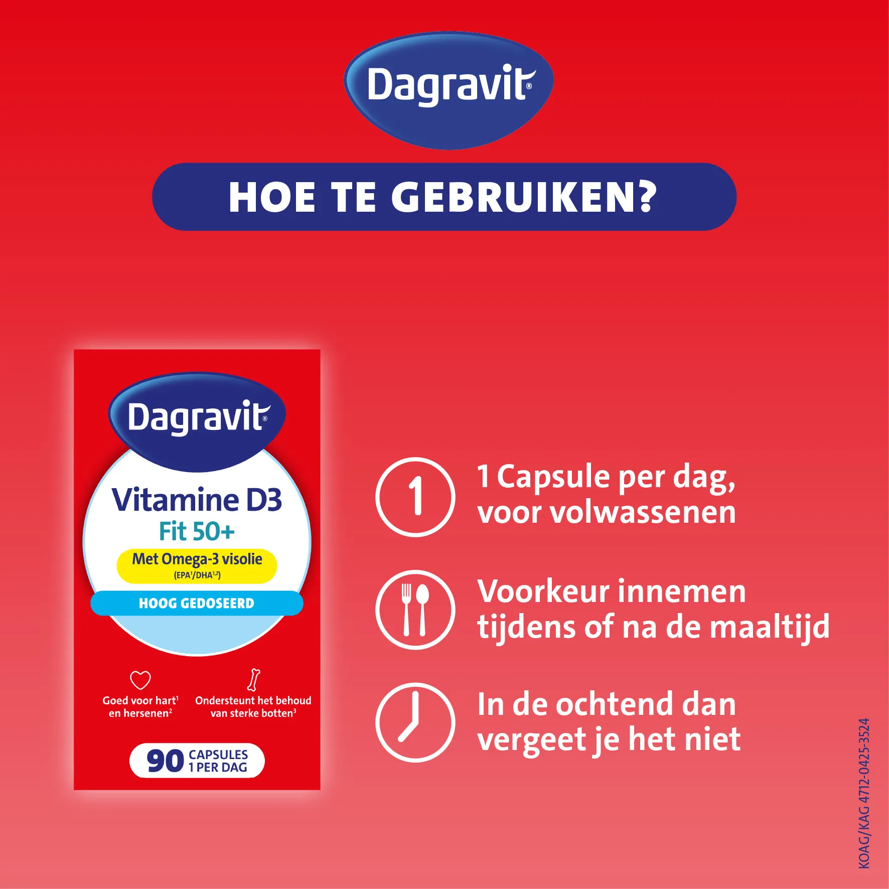 Dagravit Vitaal 50+ Vitamine D + Omega-3 Visolie (90 capsules) - image 2