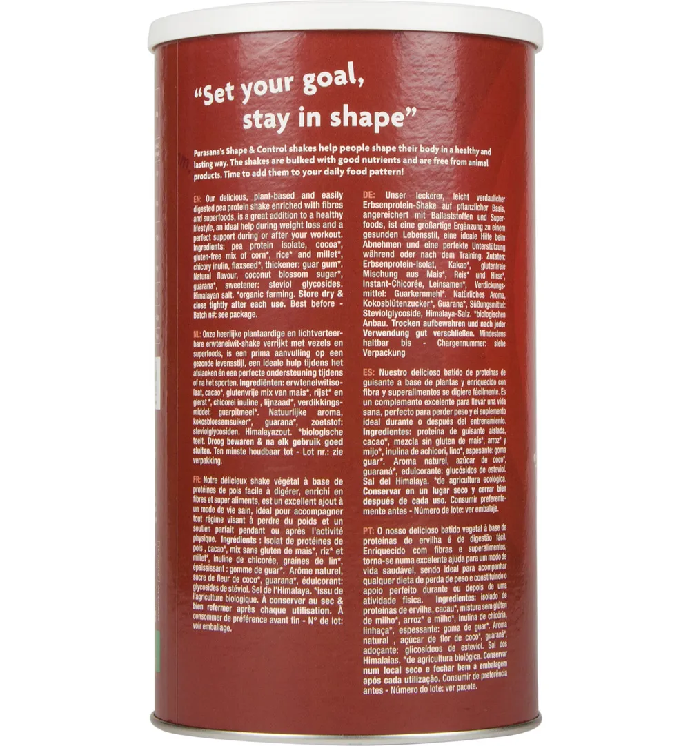 Purasana Shape & Control Proteine Shake Chocolate Vegan (350 gr)