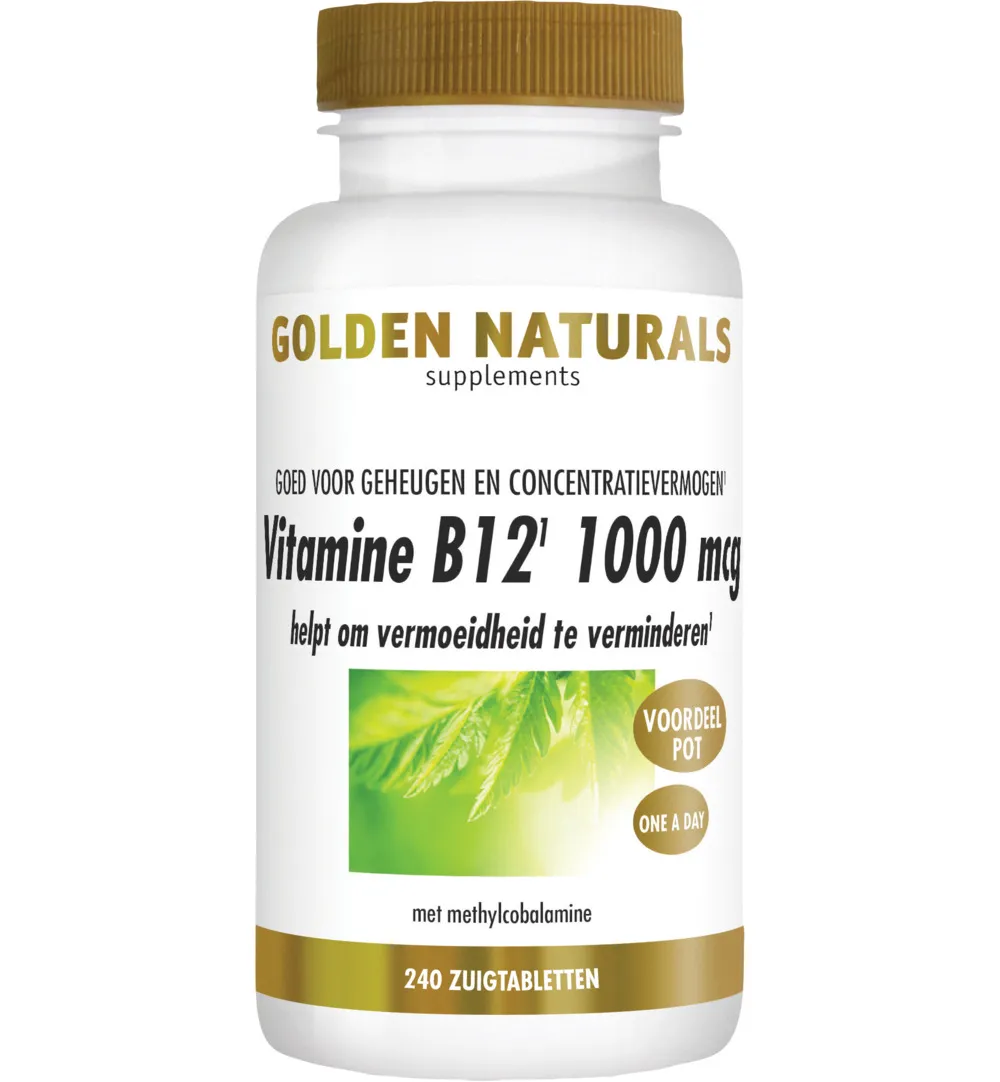 Golden Naturals Vitamine B12 1000 mcg vega (240 zuigtabletten)