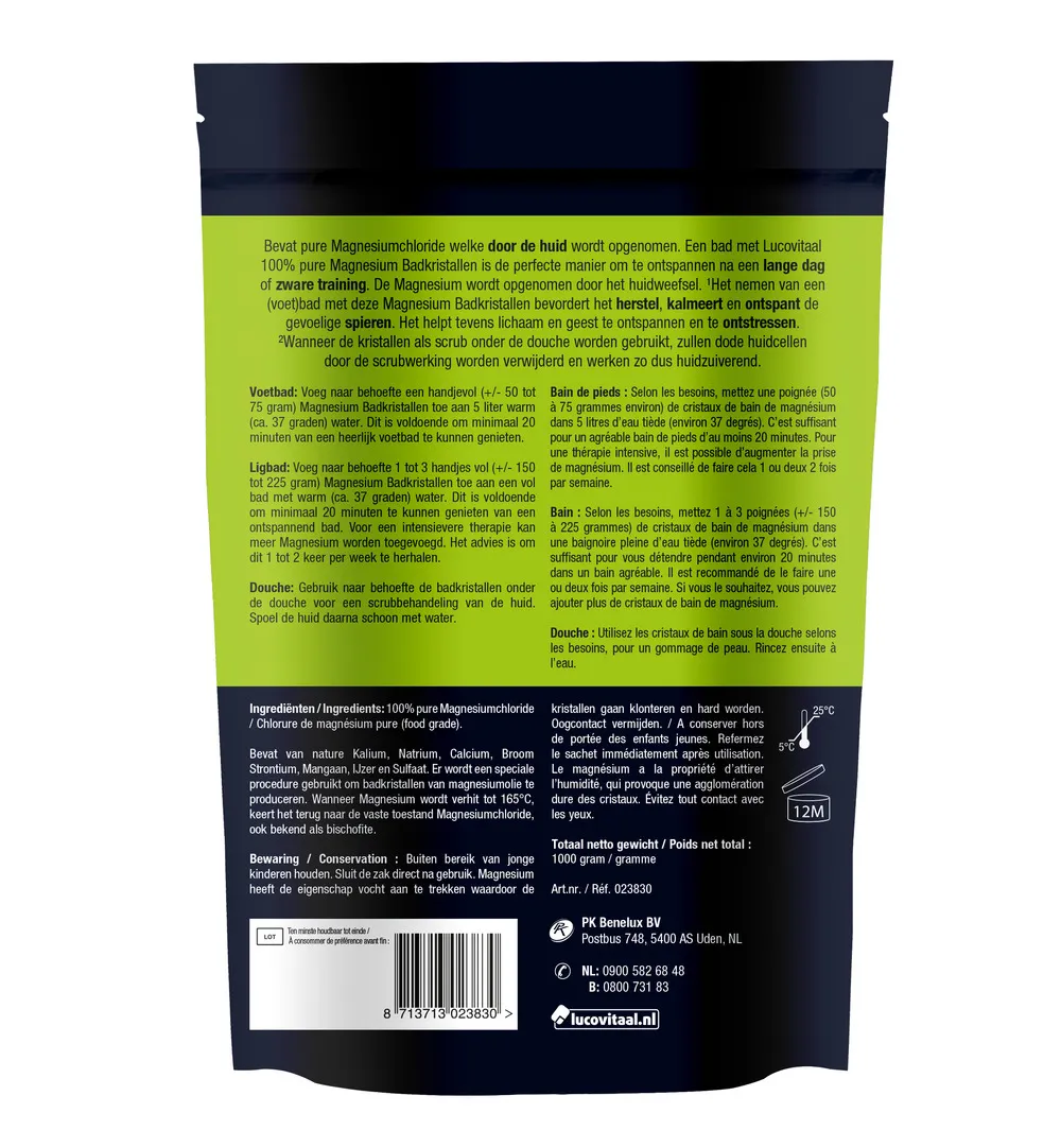 Lucovitaal Magnesium Badkristallen (1000 gr)