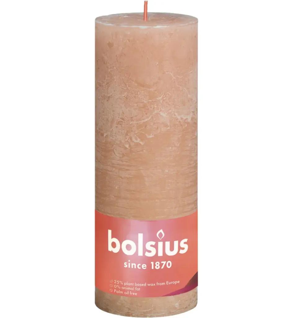 Bolsius Rustiekkaars Shine 190/68 Misty Pink (1 stuk)
