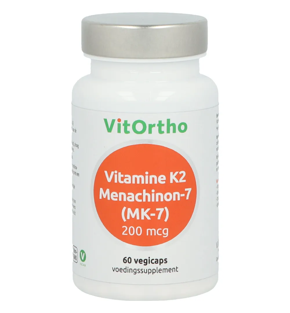 VitOrtho Vitamine K2 menachinon 7 200mcg (60 vega capsules)