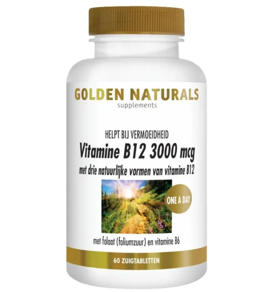 Golden Naturals Vitamine B12 3000Mcg (60 zuigtabletten)