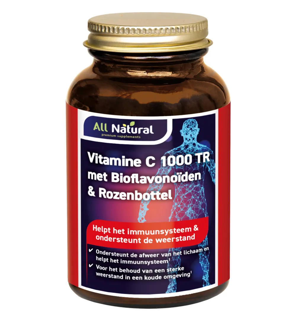 All Natural Vitamine c 1000tr & 40mg bioflavon (100 tabletten)
