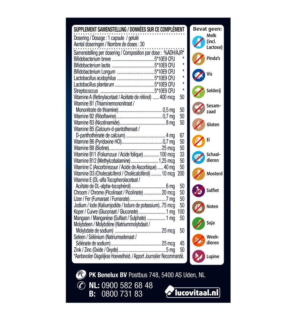 Lucovitaal Probiotica Vitaminen & Mineralen Complex (30 capsules) - image 2