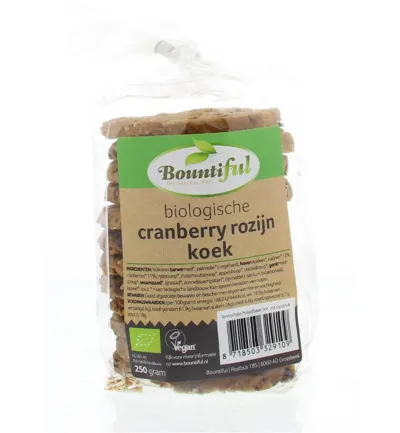 Bountiful Cranberry rozijnkoek bio (250 gr)