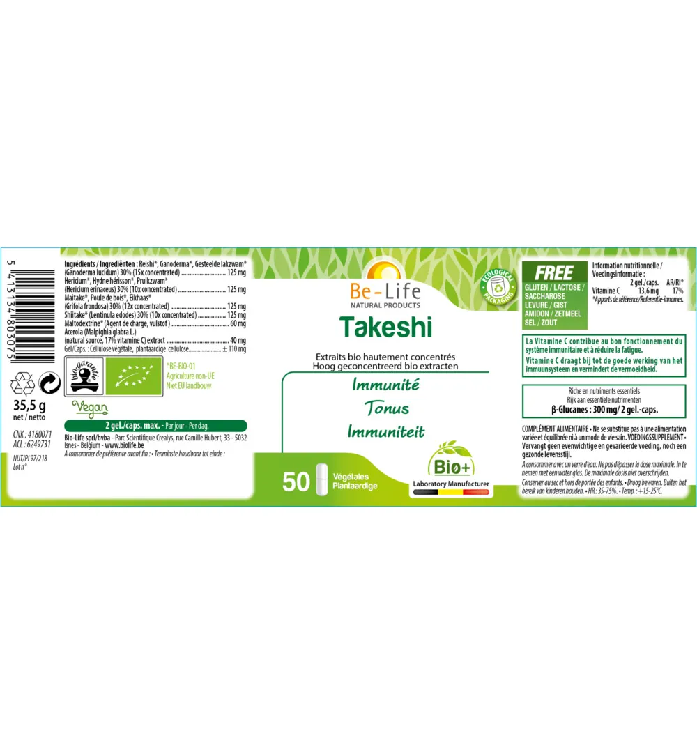 Be-Life Takeshi Bio (50 capsules)