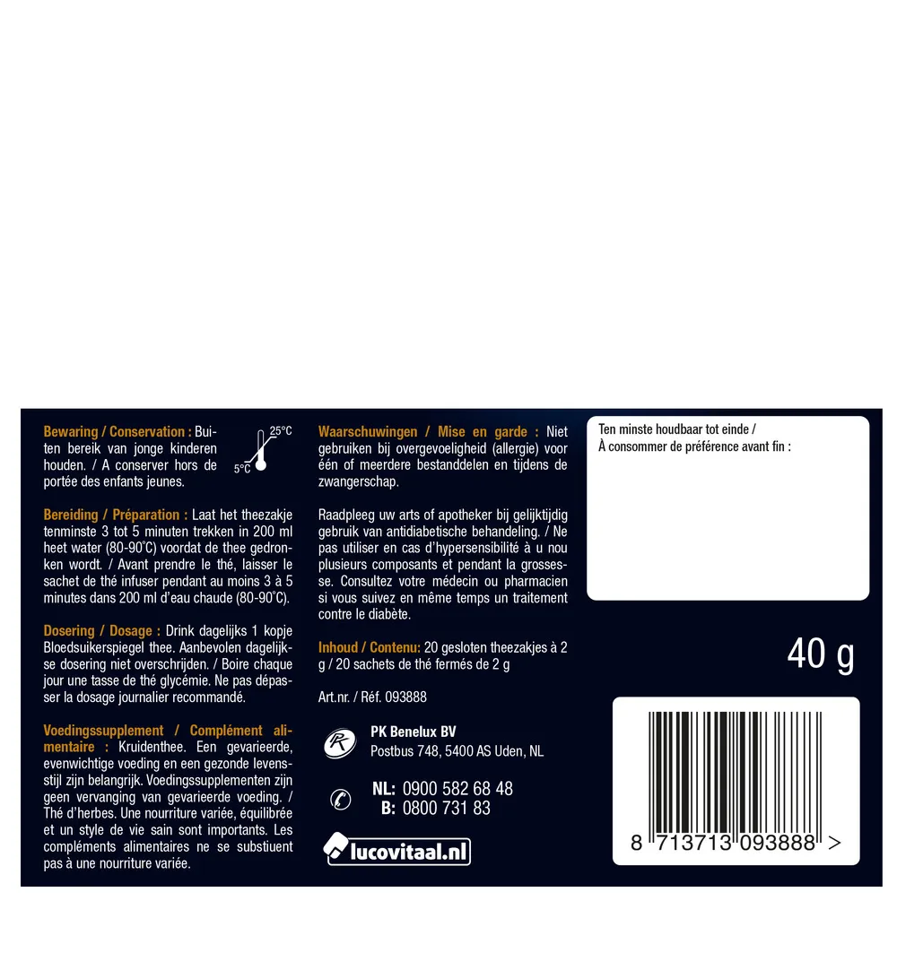 Lucovitaal Bloedsuikerspiegel Thee (20 stuks) - image 4