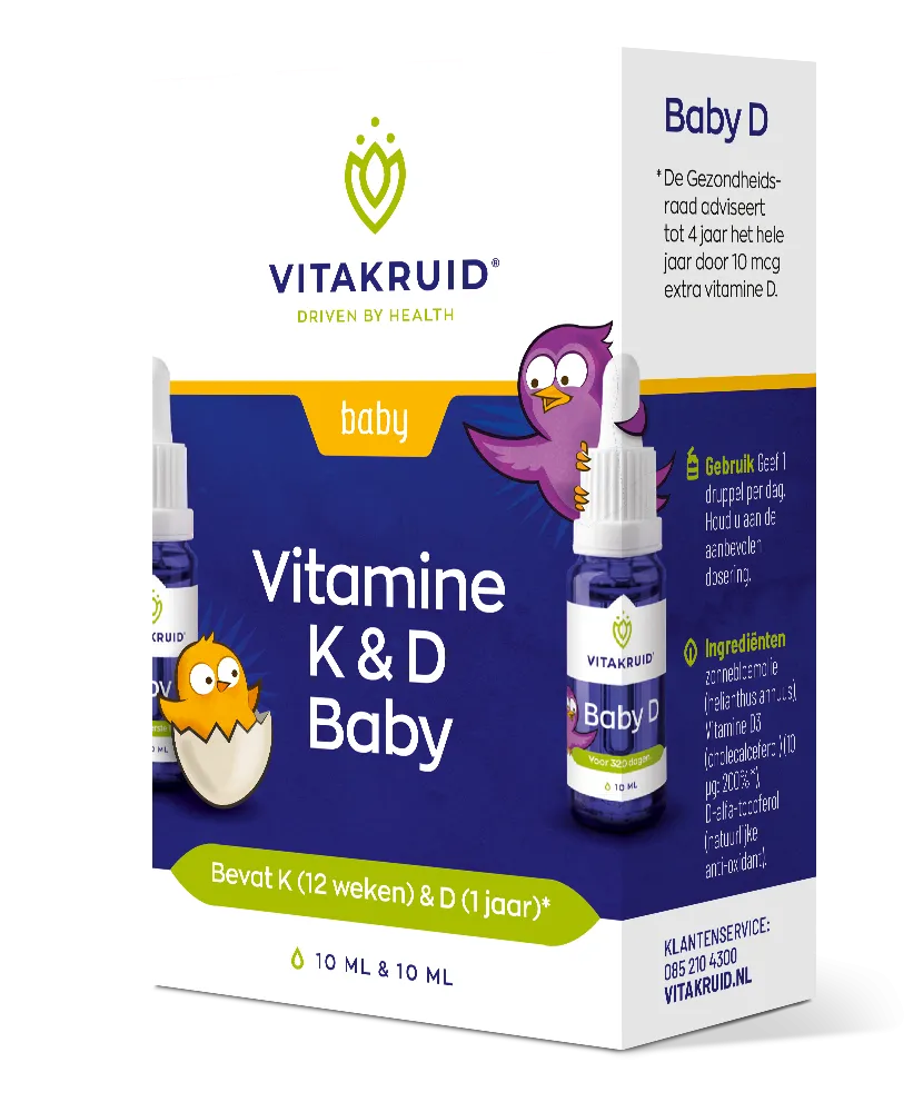Vitakruid Vitamine K en D Baby Druppels (2 x 10 ml)