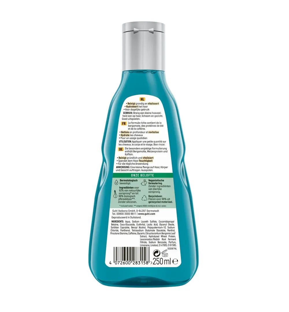 Guhl Man 3-in-1 frisheid & verzorging shampoo (250 ml)