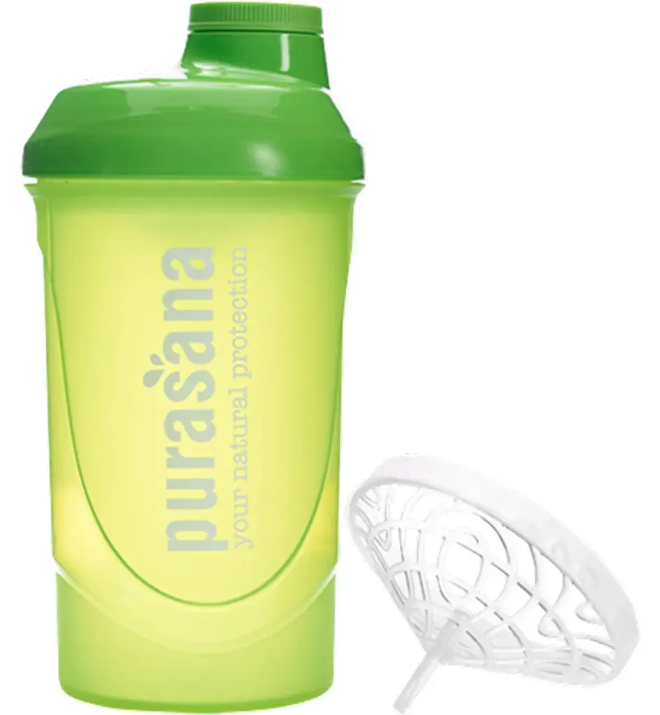 Purasana Plastic Shaker 500ml Groen (1 stuk)
