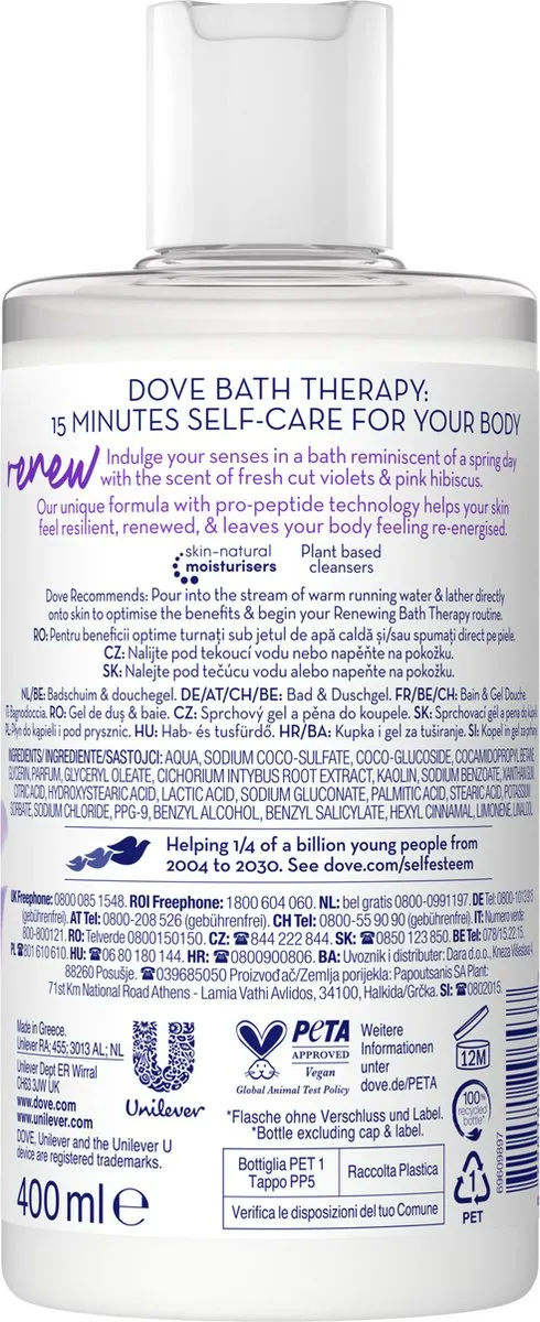 Dove Renew bad & douchegel (400 ml)