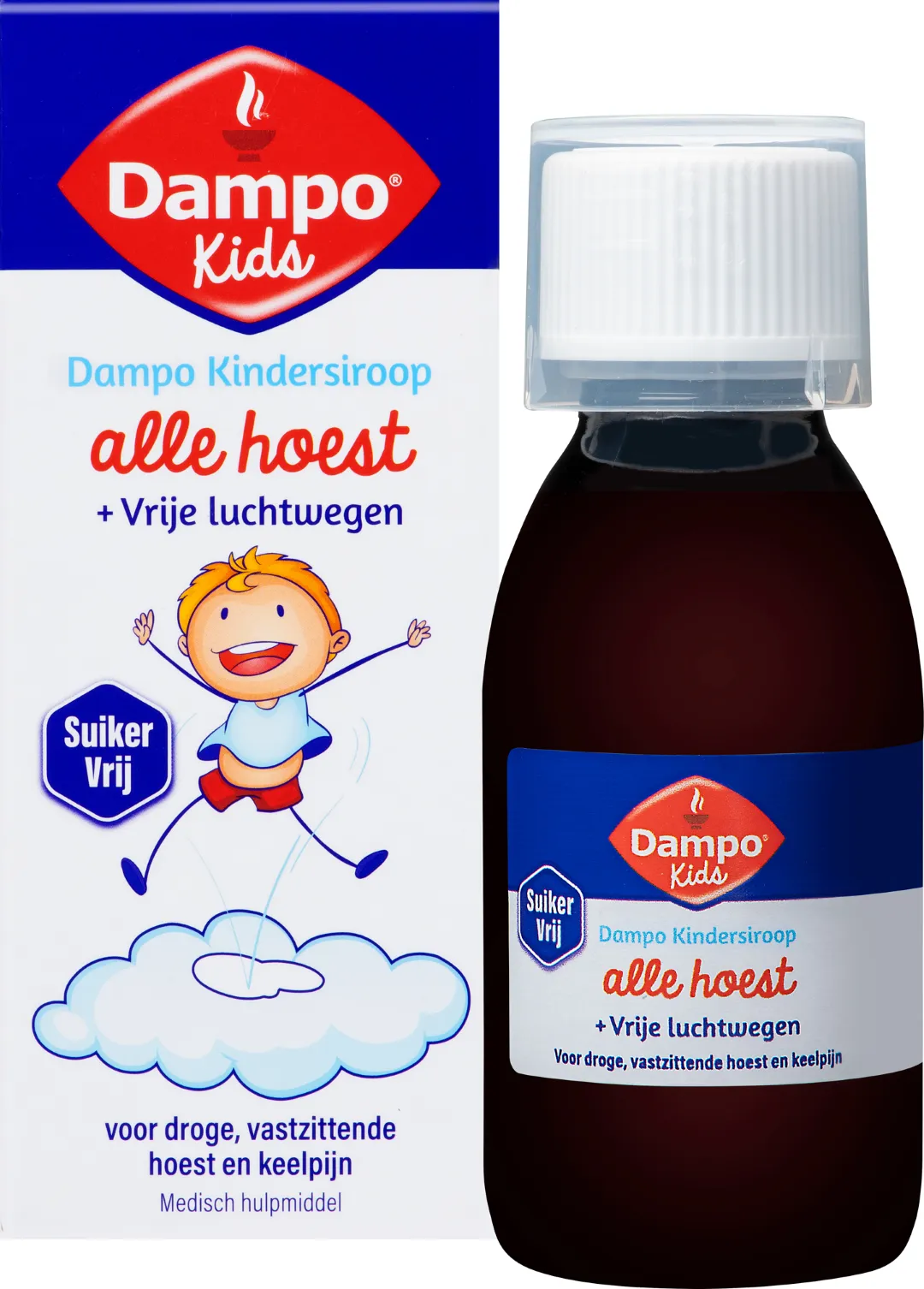 Dampo Kids Alle hoest +Vrije luchtwegen suikervrij (120 ml)