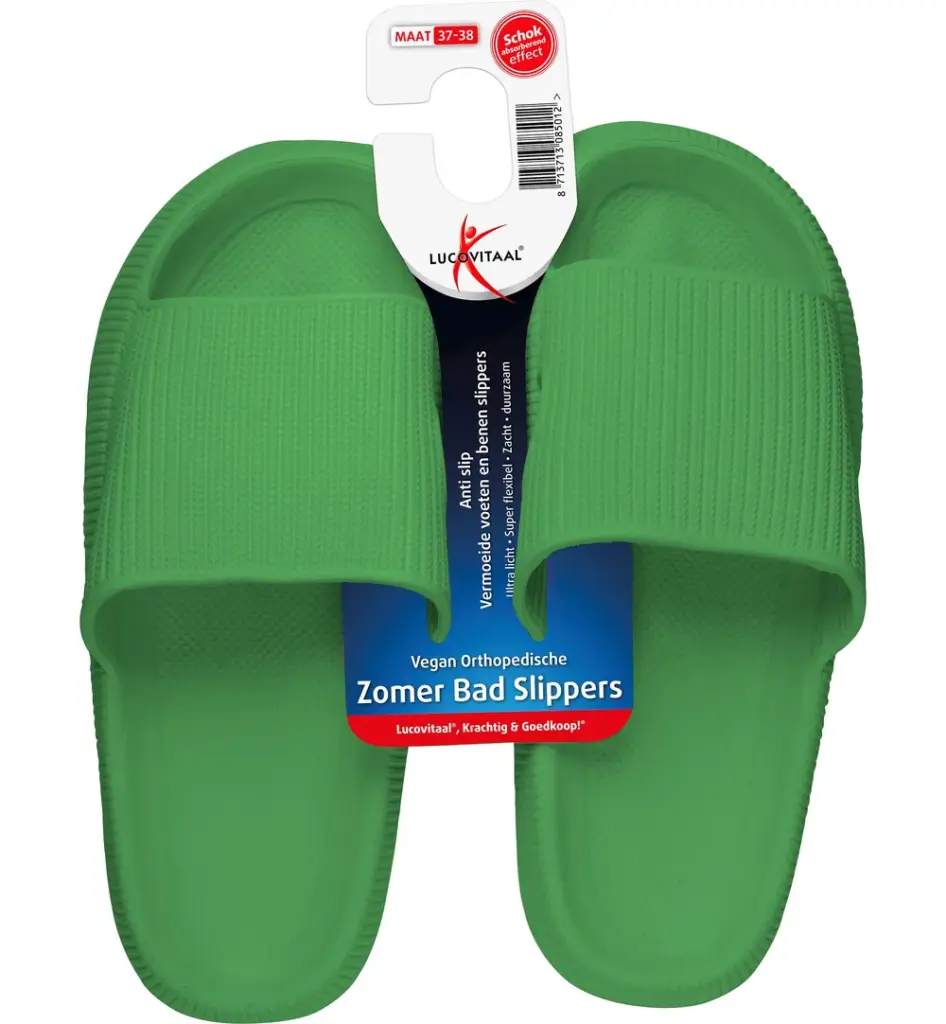 Lucovitaal Orth. Badslippers 37-38 Groen (1 paar)