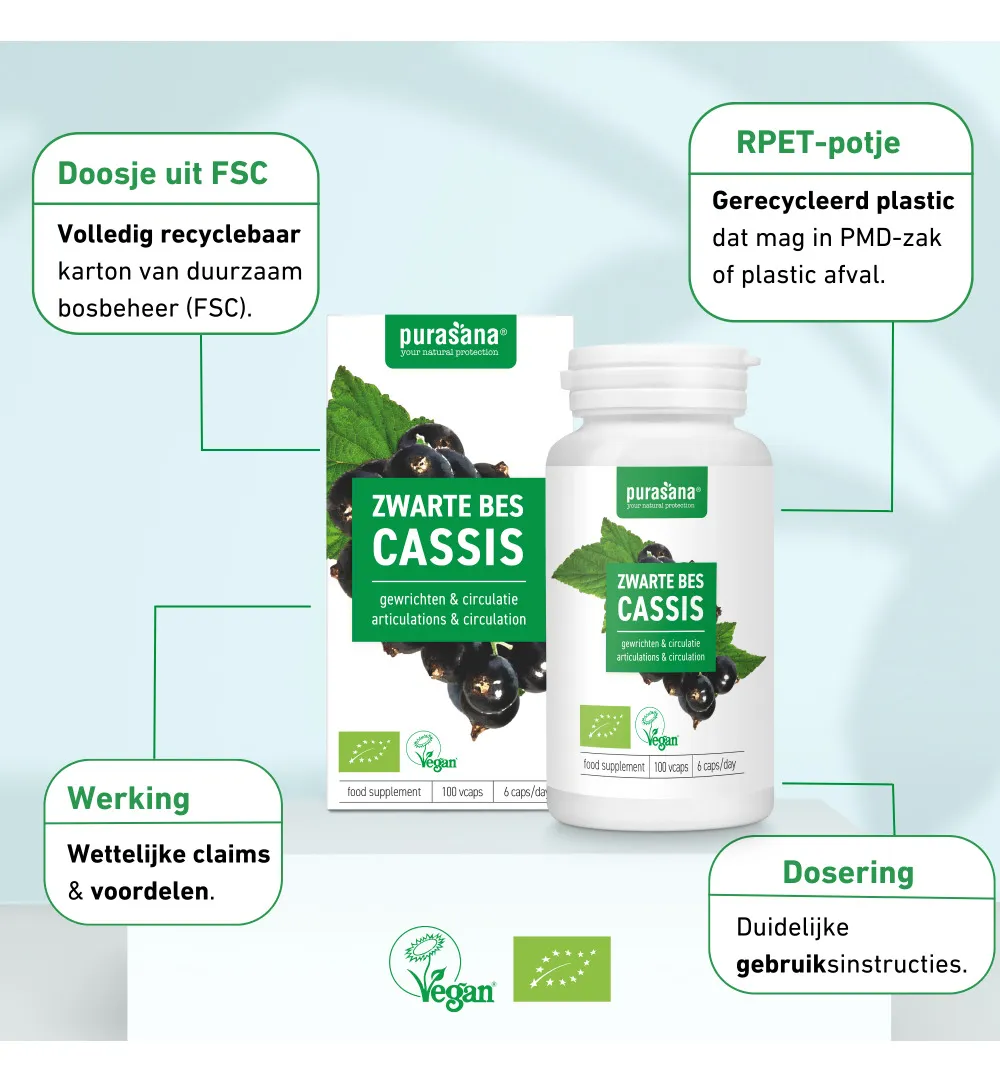 Purasana Zwarte Bes 300 Mg Bio (100 vega capsules) - image 8