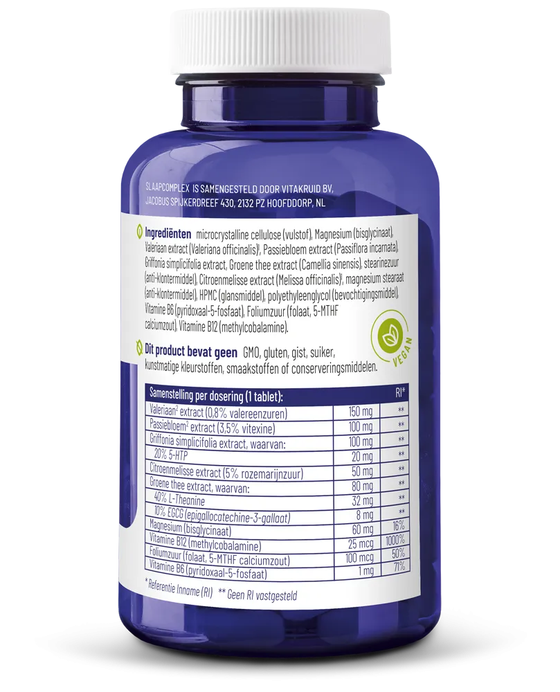 Vitakruid Slaapcomplex Oa Valeriaan Magnesium Bisglycinaat (90 Tabletten) - image 2