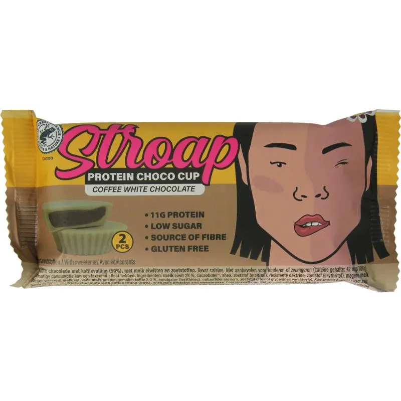 Stroap Protein Choco Cup Coffee White Chocolate (42 gr)