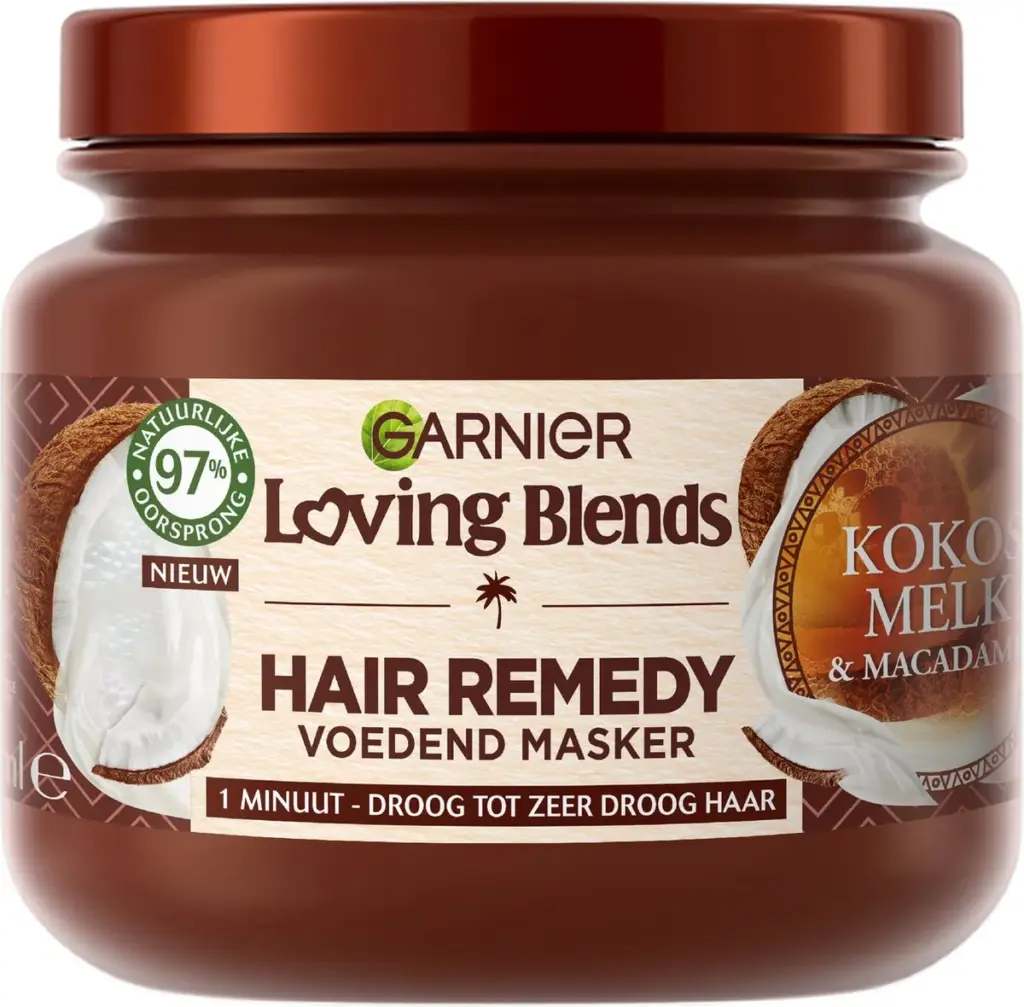 Garnier Loving Blends Haarmasker Kokosmelk & Macadamia (340 ml)