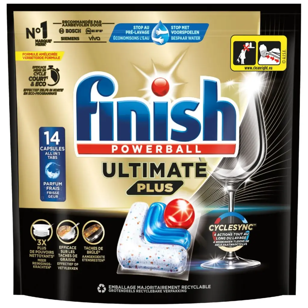 Finish Vaatwastabletten Ultimate Plus All-In-1 Regular (14 tabletten)