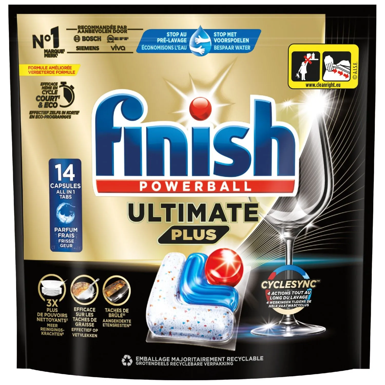 Finish Vaatwastabletten Ultimate Plus All-In-1 Regular (14 tabletten)