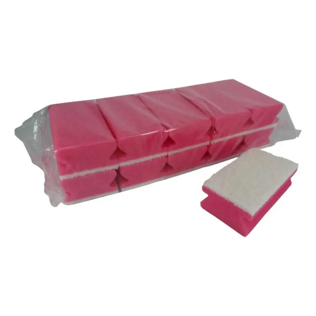 Multy Schuursponsjes Krasvrij Easy Grip 10-Pack Pink (10 stuks)