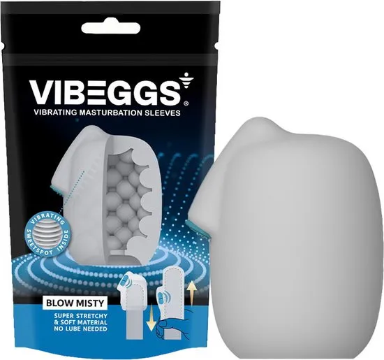 Vibeggs Blow Misty Vibrerende Masturbatie Sleeve (1 stuk)