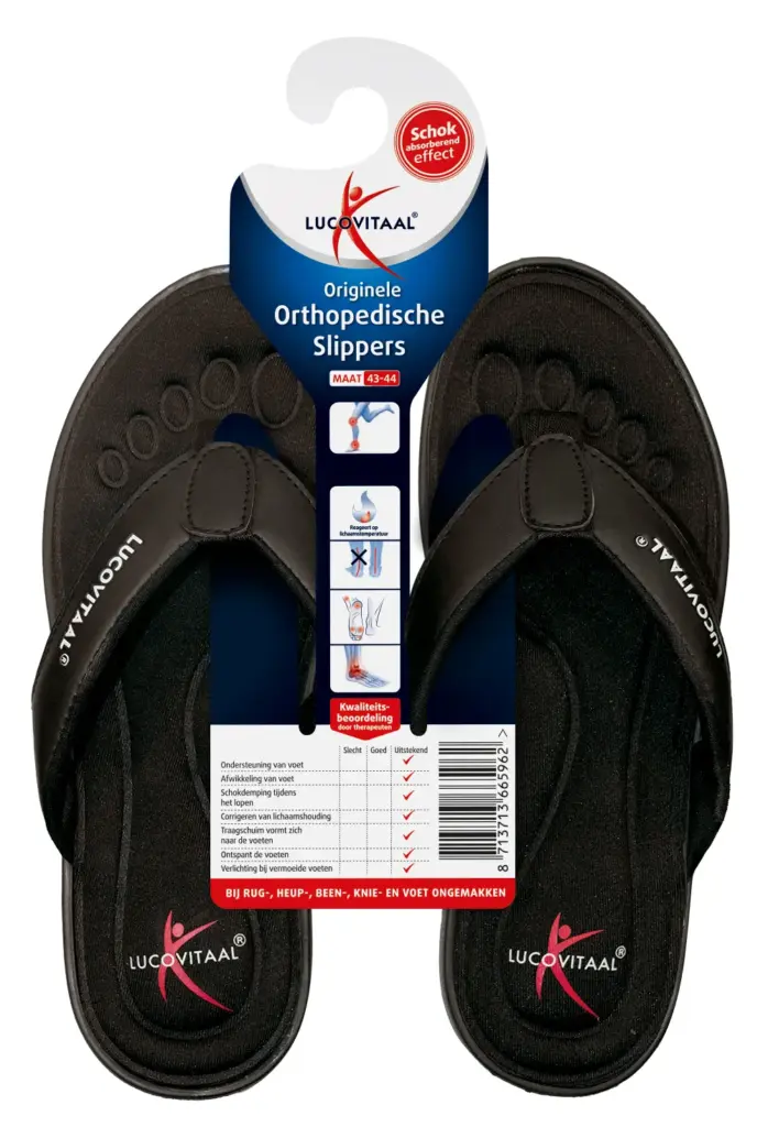 Lucovitaal Slipper Orthopedisch 43-44 Zwart Hanger (1 paar)