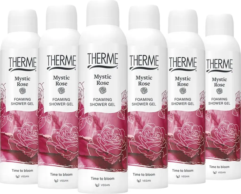 6x Therme Mystic rose foam showergel (200 ml)