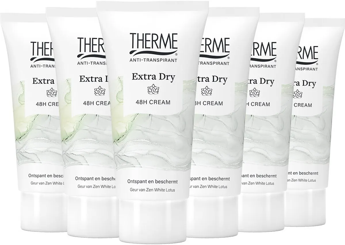 6x Therme Extra Dry Anti-transpirant Cream (60 ml)