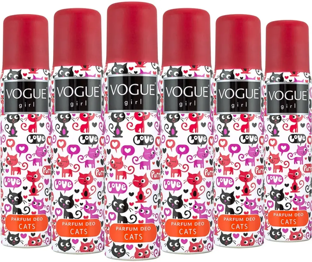 6x Vogue Girl Deodorant spray girl cats (100 ml)