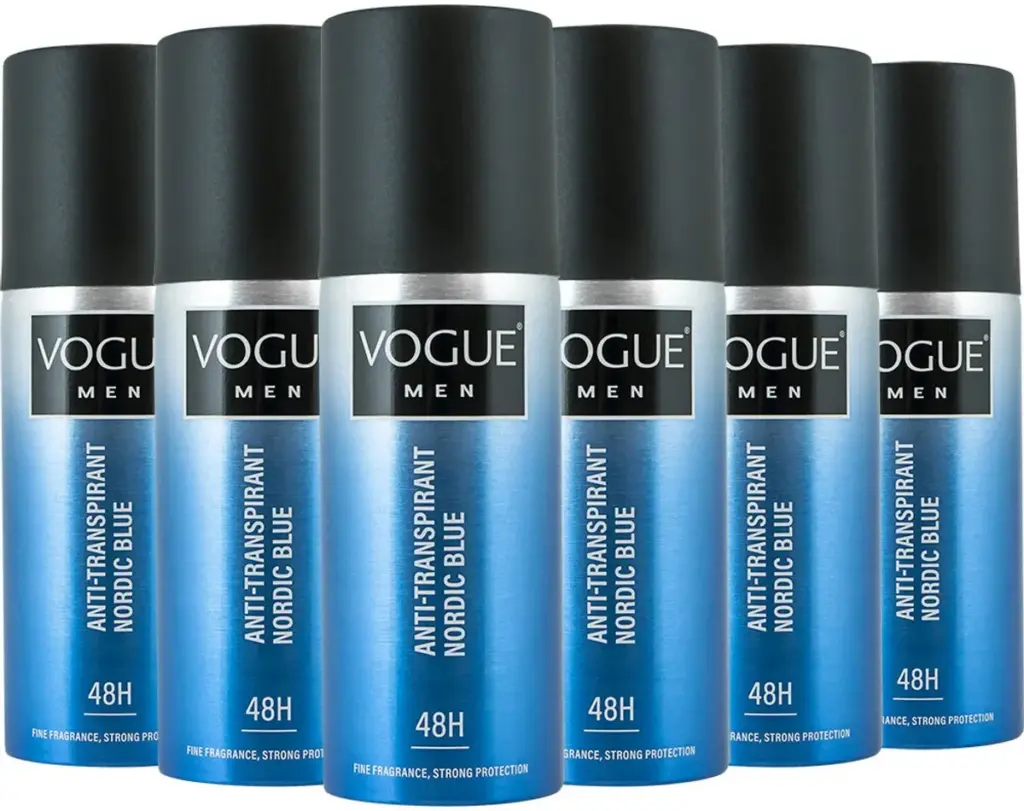 6x Vogue Men Nordic Blue Anti-Transpirant (150 ml)