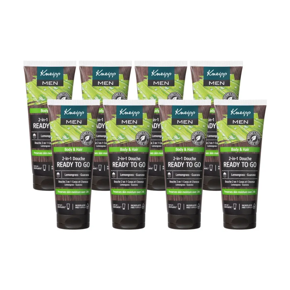 8x Kneipp Mini 2-in-1 Men Douchegel & Shampoo Ready to Go (75 ml)