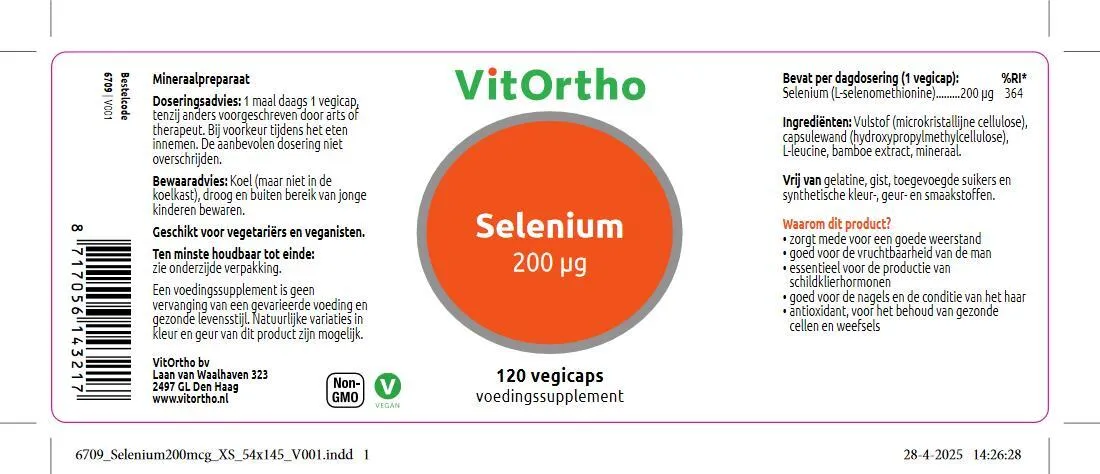 VitOrtho Selenium 200 mcg (120 vega capsules)