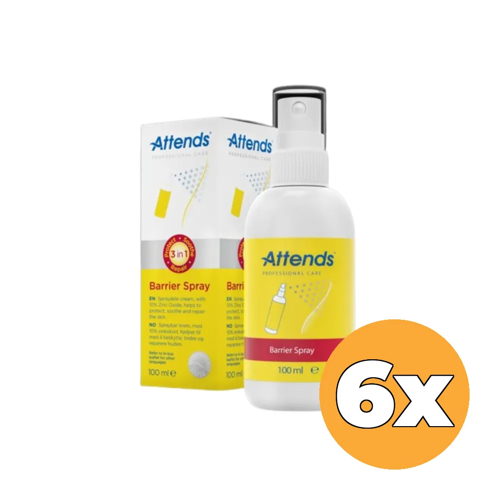 6x Attends Care Barrier Spray (100 ml)