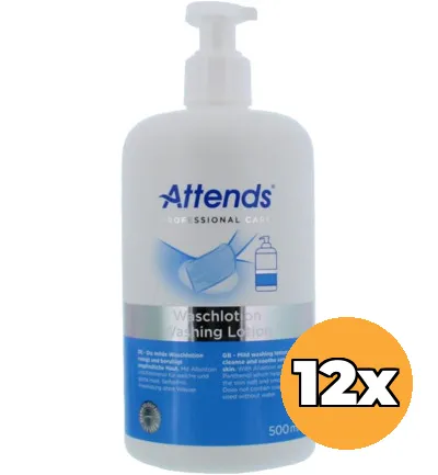 12x Attends Care Washing Lotion (500 ml)