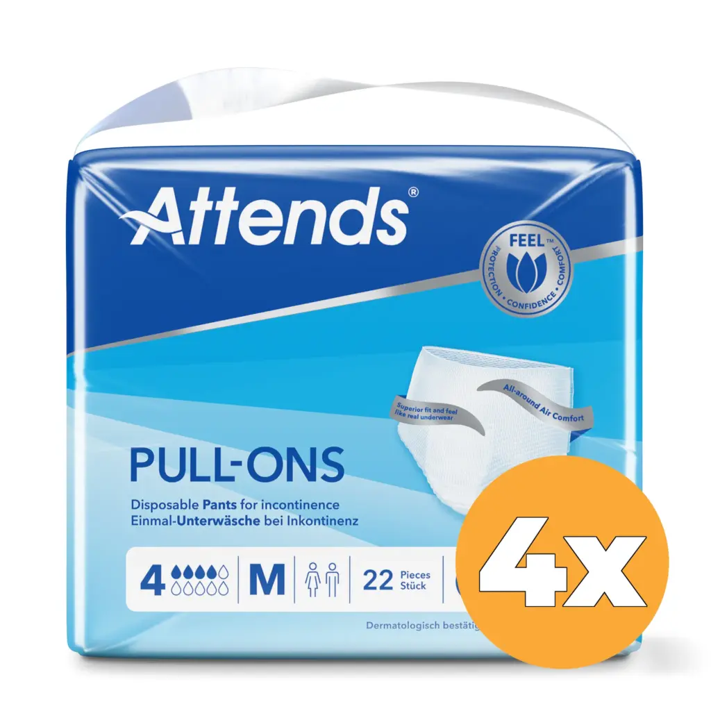 4x Attends Pull-Ons 4 Maat M (22 stuks)
