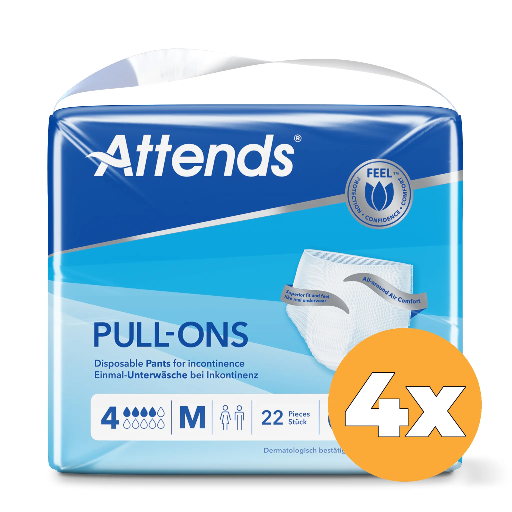 4x Attends Pull-Ons 4 Maat M (22 stuks)