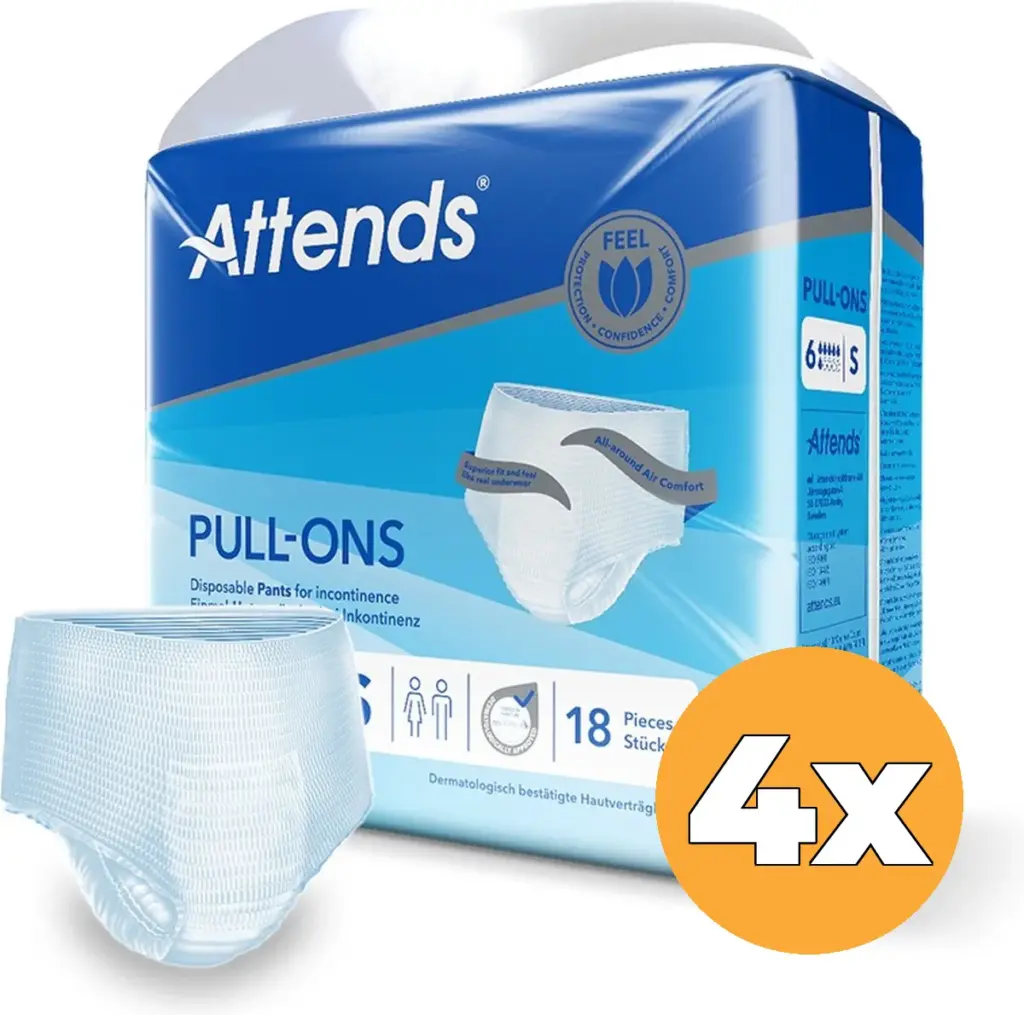 4x Attends Pull-Ons 5 Small (18 stuks)