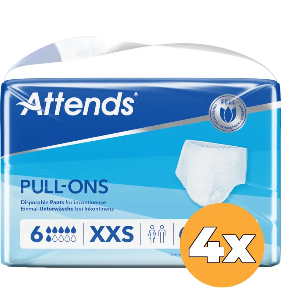 4x Attends Pull-Ons 6 Maat Xxs (21 stuks)