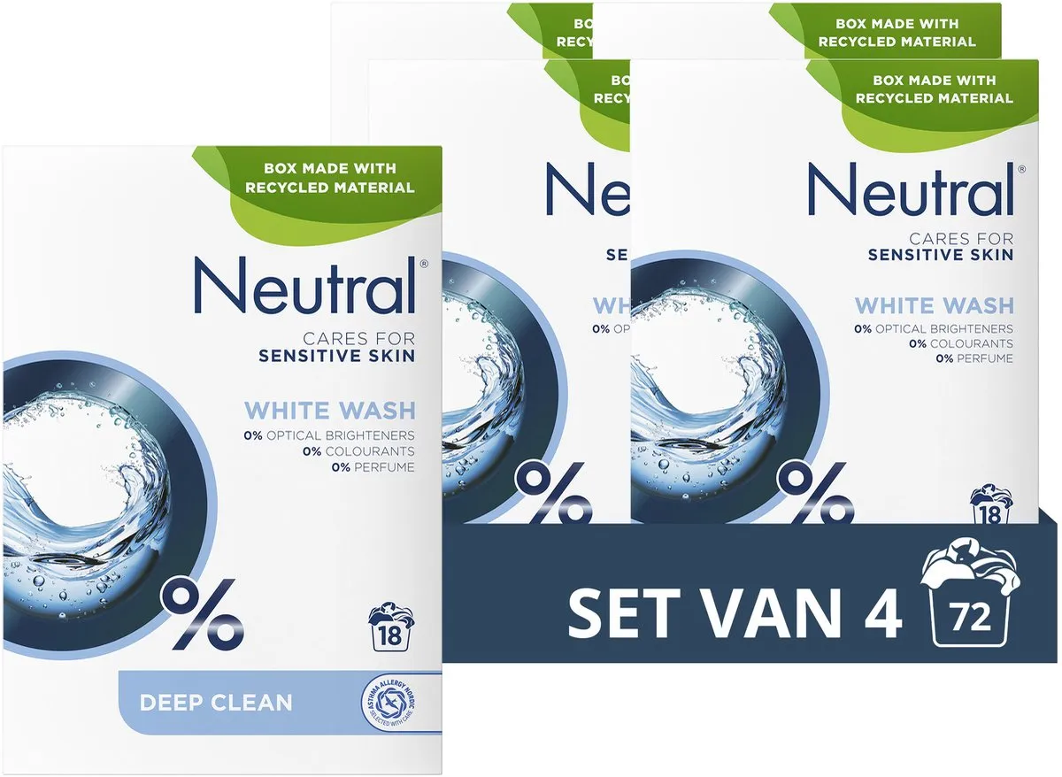 4x Neutral Waspoeder wit (1188 gr)