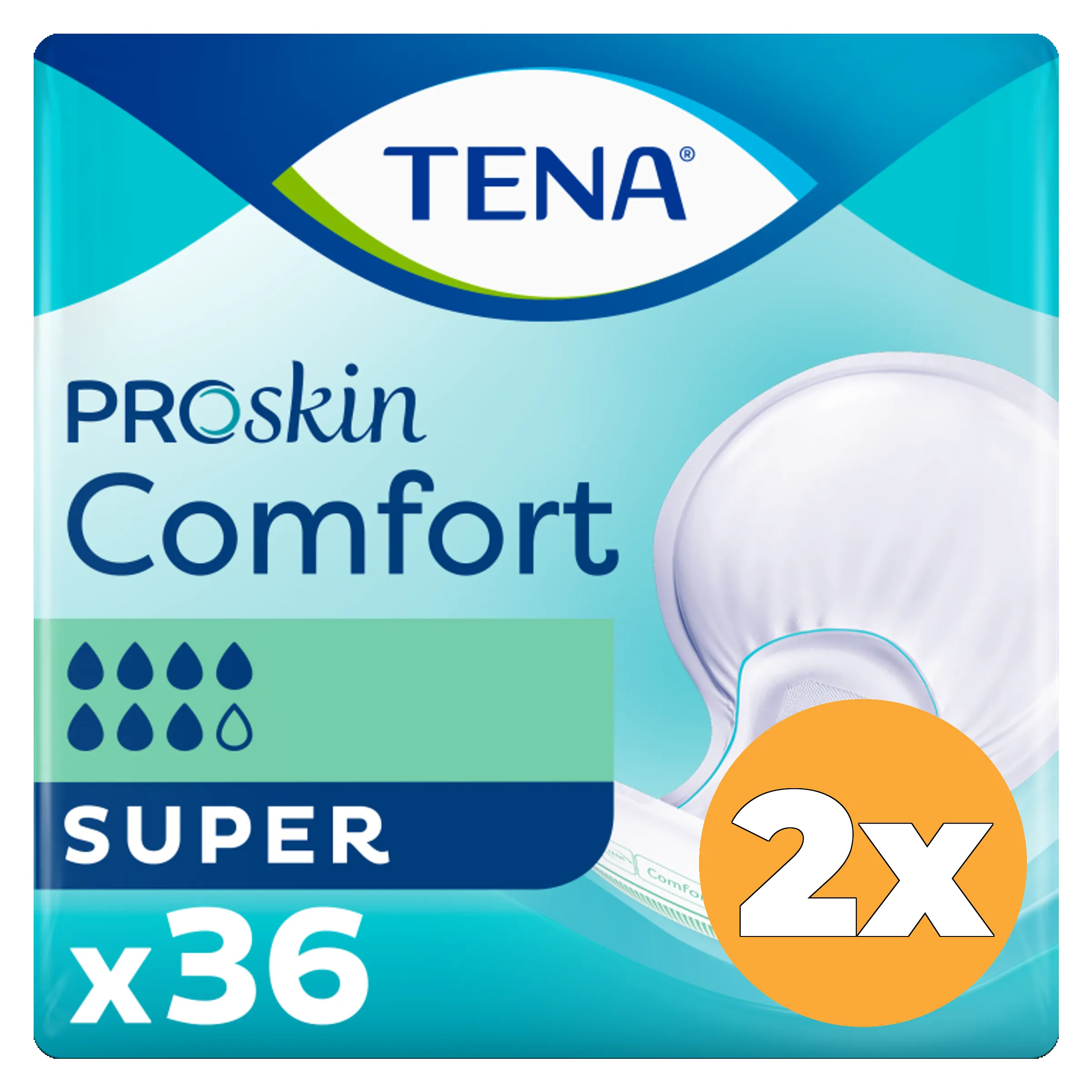 2x Tena Proskin comfort super (36 stuks)
