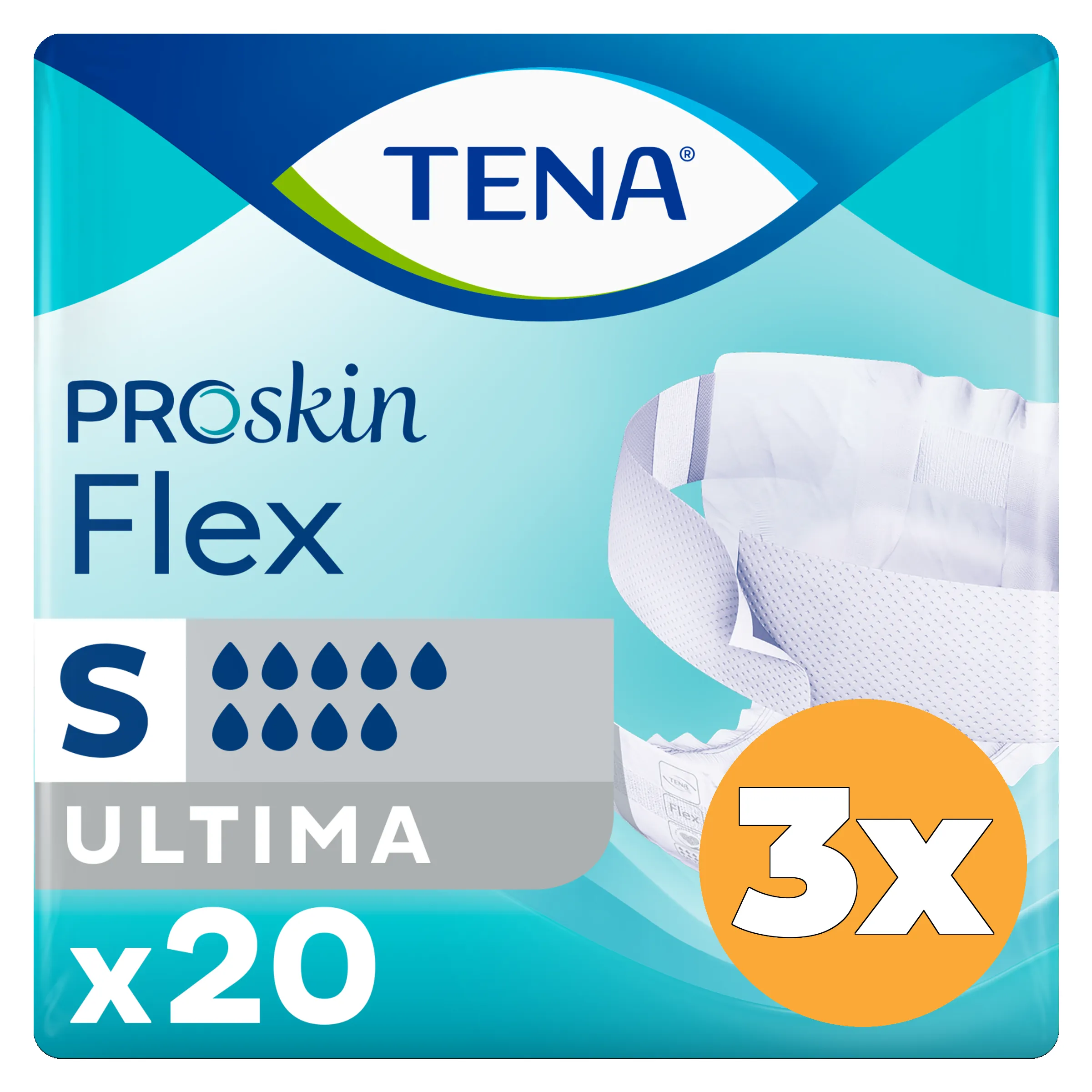 3x Tena Flex Ultima Proskin Small (20 stuks)