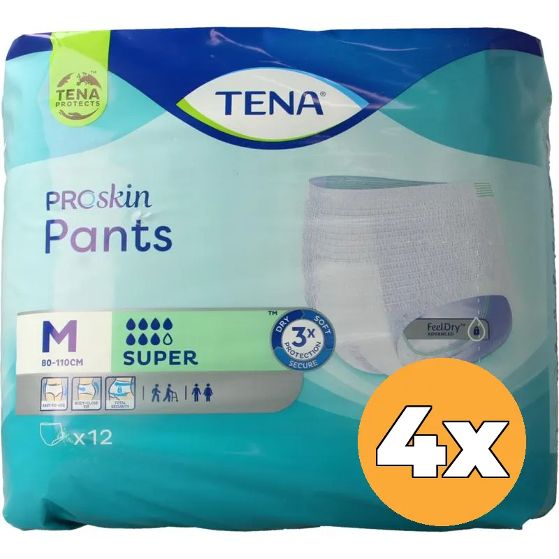 4x Tena Proskin pants super M (12 stuks)