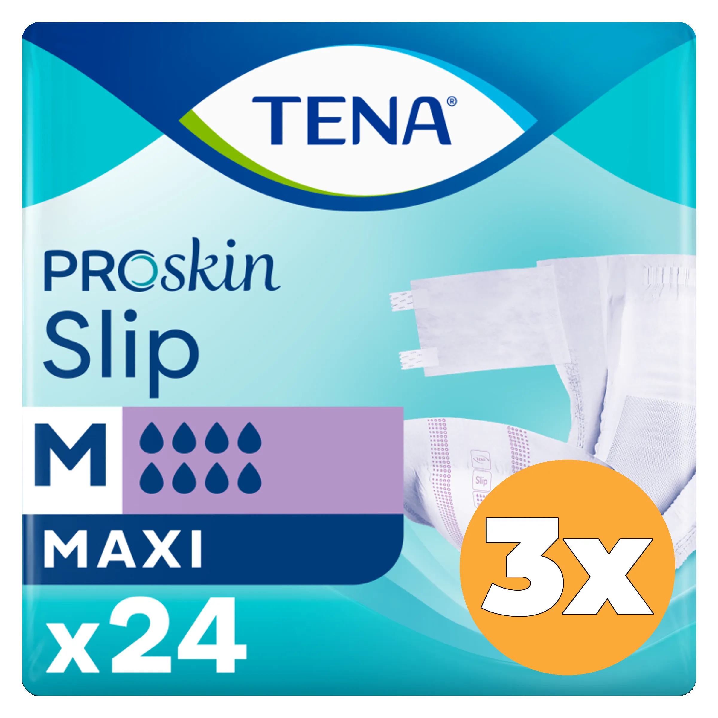 3x Tena Proskin slip maxi maat M (24 stuks)