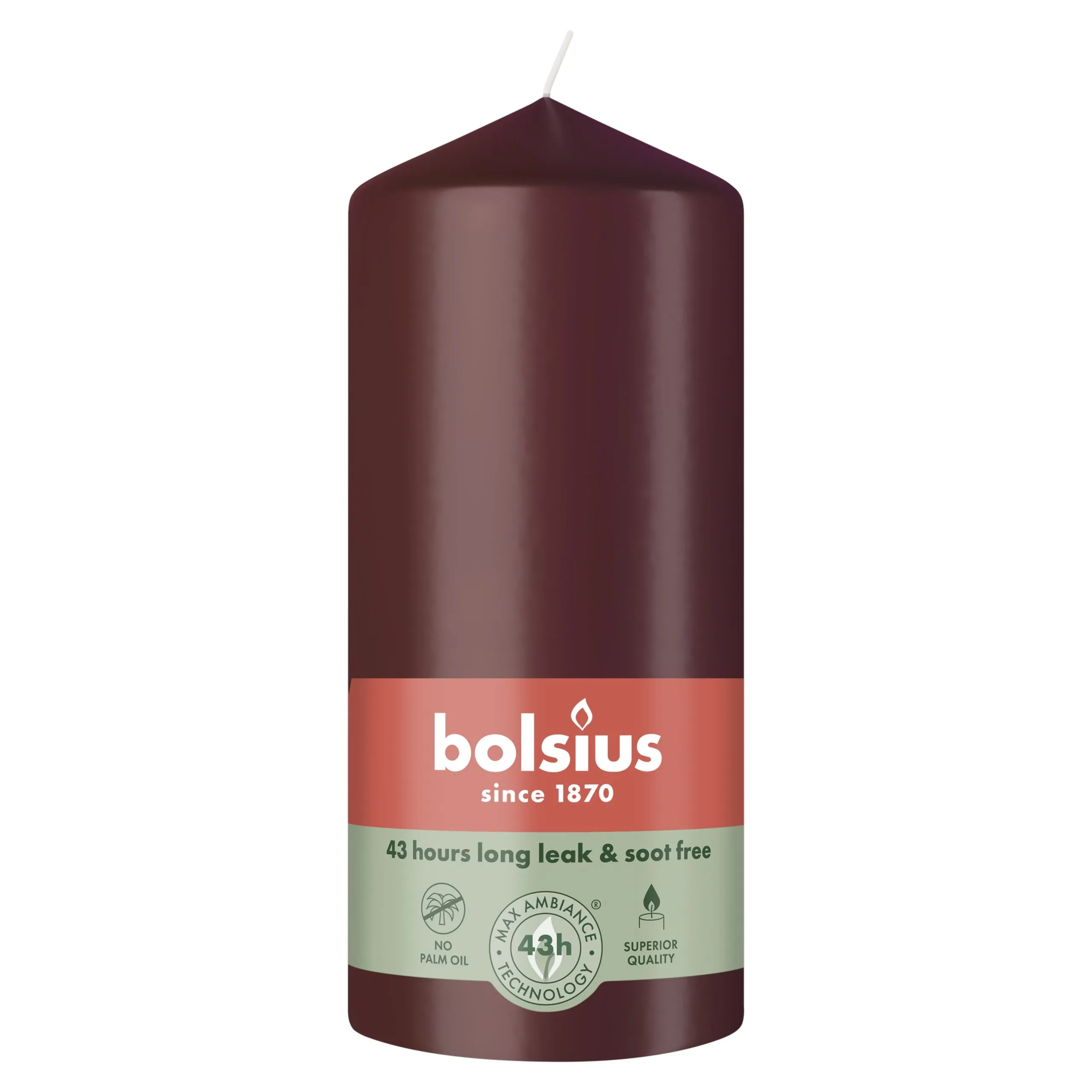 Bolsius Stompkaars 130/68 Velvet Red (1 stuk)
